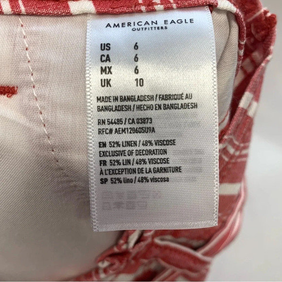 American Eagle Shorts Woman 6  Linen Blend Paper Bag Belted Pockets - Picture 7 of 11